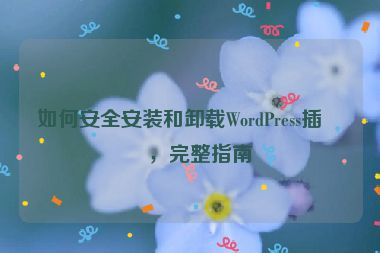 如何安全安裝和卸載WordPress插件，完整指南