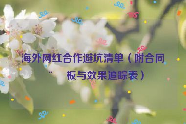 海外網(wǎng)紅合作避坑清單（附合同模板與效果追蹤表）