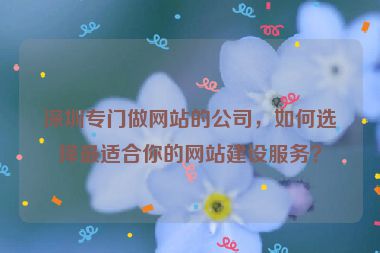 深圳專門(mén)做網(wǎng)站的公司，如何選擇最適合你的網(wǎng)站建設(shè)服務(wù)？