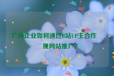 廣州企業(yè)如何通過B站UP主合作實(shí)現(xiàn)網(wǎng)站推廣？