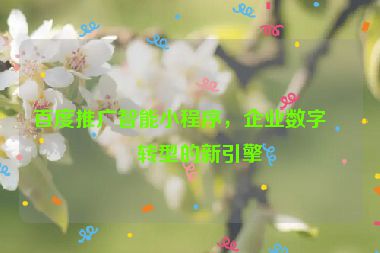 百度推廣智能小程序，企業(yè)數(shù)字化轉(zhuǎn)型的新引擎