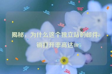 揭秘，為什么這個(gè)獨(dú)立站的郵件營(yíng)銷(xiāo)打開(kāi)率高達(dá)40%