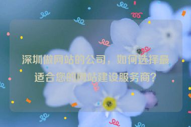 深圳做網(wǎng)站的公司，如何選擇最適合您的網(wǎng)站建設(shè)服務(wù)商？