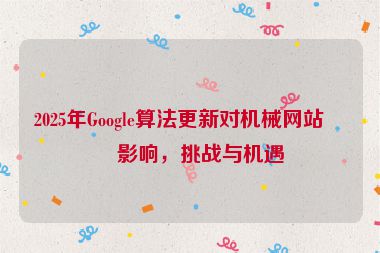 2025年Google算法更新對(duì)機(jī)械網(wǎng)站的影響，挑戰(zhàn)與機(jī)遇