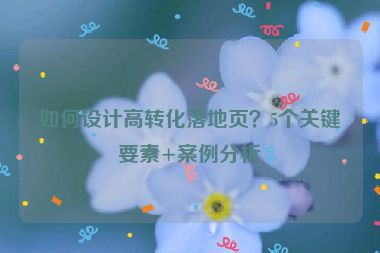 如何設(shè)計(jì)高轉(zhuǎn)化落地頁？5個關(guān)鍵要素+案例分析
