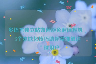 多語言獨立站如何避免翻譯尷尬？5個本地化技巧助你精準觸達全球用戶