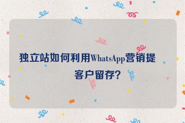 獨(dú)立站如何利用WhatsApp營(yíng)銷提升客戶留存？