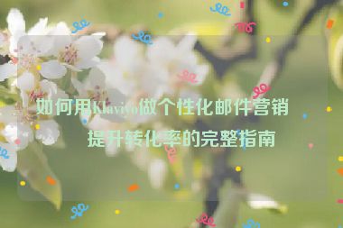 如何用Klaviyo做個性化郵件營銷，提升轉(zhuǎn)化率的完整指南