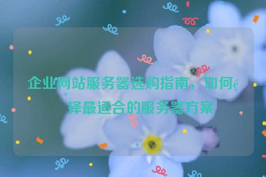 企業(yè)網(wǎng)站服務(wù)器選購指南，如何選擇最適合的服務(wù)器方案