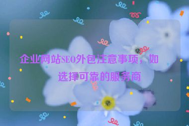 企業(yè)網(wǎng)站SEO外包注意事項，如何選擇可靠的服務(wù)商