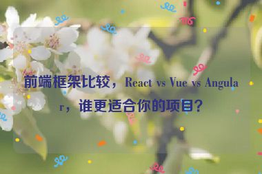 前端框架比較，React vs Vue vs Angular，誰更適合你的項(xiàng)目？