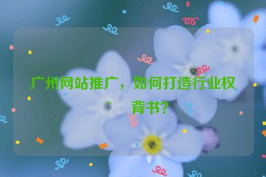 廣州網站推廣，如何打造行業(yè)權威背書？