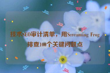 技術(shù)SEO審計(jì)清單，用Screaming Frog排查100個(gè)關(guān)鍵問題點(diǎn)