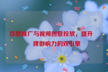 百度推廣與視頻創(chuàng)意投放，提升品牌影響力的雙引擎