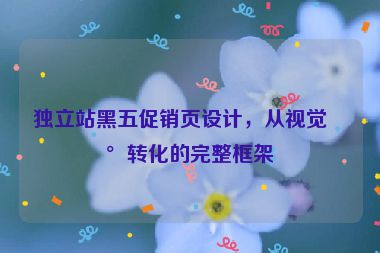 獨(dú)立站黑五促銷頁(yè)設(shè)計(jì)，從視覺到轉(zhuǎn)化的完整框架
