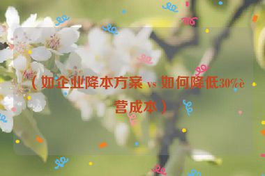 （如企業(yè)降本方案 vs 如何降低30%運(yùn)營成本）