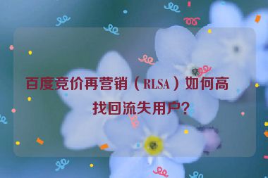 百度競價再營銷（RLSA）如何高效找回流失用戶？