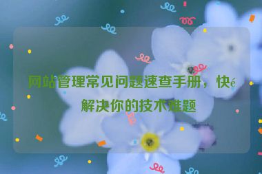 網(wǎng)站管理常見問題速查手冊，快速解決你的技術(shù)難題