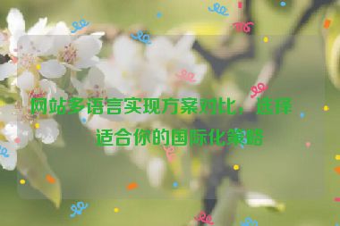 網(wǎng)站多語言實(shí)現(xiàn)方案對比，選擇最適合你的國際化策略