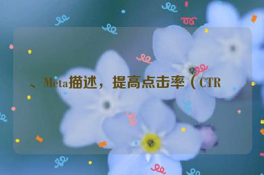 、Meta描述，提高點(diǎn)擊率（CTR）