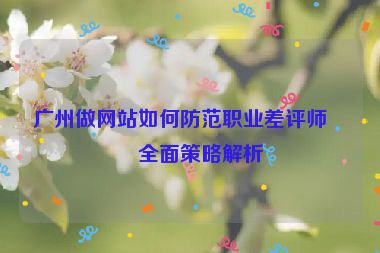 廣州做網(wǎng)站如何防范職業(yè)差評(píng)師？全面策略解析