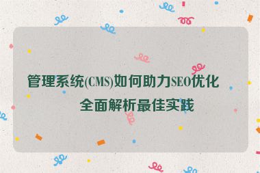 管理系統(tǒng)(CMS)如何助力SEO優(yōu)化？全面解析最佳實(shí)踐