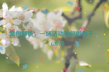 案例解析，一場活動如何做到千萬GMV？