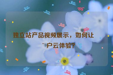 獨(dú)立站產(chǎn)品視頻展示，如何讓用戶云體驗(yàn)？
