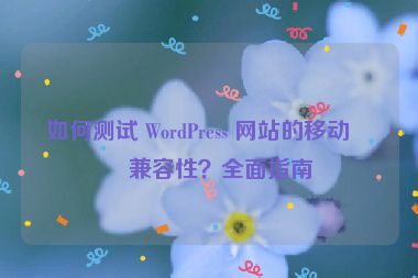 如何測(cè)試 WordPress 網(wǎng)站的移動(dòng)端兼容性？全面指南