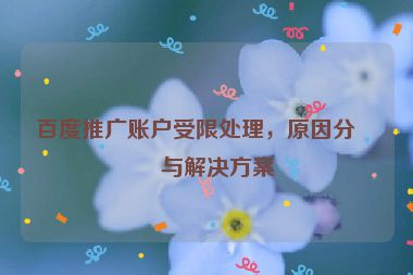 百度推廣賬戶受限處理，原因分析與解決方案
