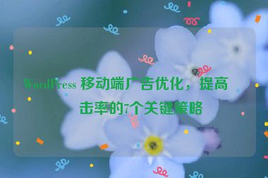 WordPress 移動(dòng)端廣告優(yōu)化，提高點(diǎn)擊率的7個(gè)關(guān)鍵策略