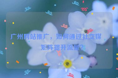 廣州網(wǎng)站推廣，如何通過社交媒體矩陣提升流量？