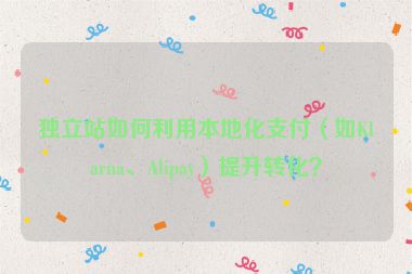 獨(dú)立站如何利用本地化支付（如Klarna、Alipay）提升轉(zhuǎn)化？