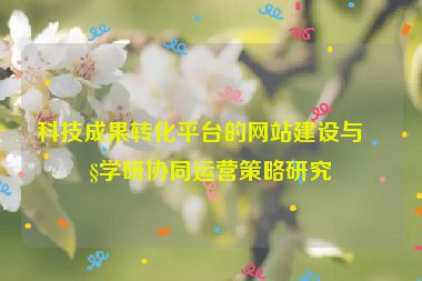 科技成果轉(zhuǎn)化平臺的網(wǎng)站建設(shè)與產(chǎn)學(xué)研協(xié)同運(yùn)營策略研究