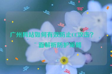 廣州網(wǎng)站如何有效防止CC攻擊？全面解析防護(hù)策略