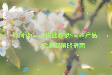 如何讓Google快速收錄Shopify產(chǎn)品頁(yè)，7個(gè)高效策略指南
