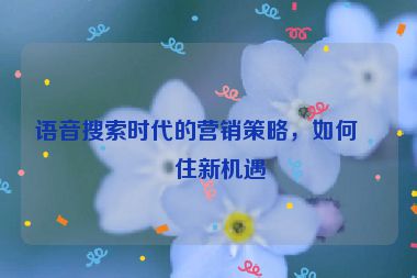 語音搜索時代的營銷策略，如何抓住新機遇