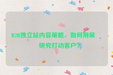 B2B獨立站內(nèi)容策略，如何用案例研究打動客戶？