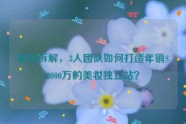 案例拆解，3人團隊如何打造年銷$2000萬的美妝獨立站？