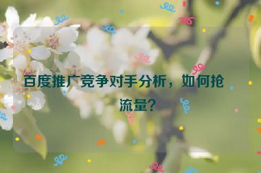 百度推廣競爭對(duì)手分析，如何搶占流量？