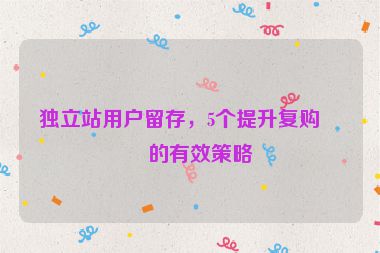 獨(dú)立站用戶留存，5個提升復(fù)購率的有效策略