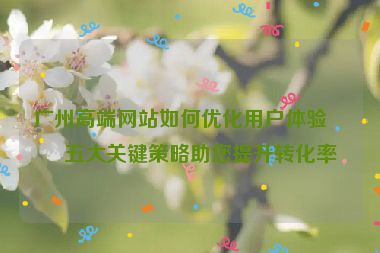 廣州高端網(wǎng)站如何優(yōu)化用戶體驗(yàn)？五大關(guān)鍵策略助您提升轉(zhuǎn)化率