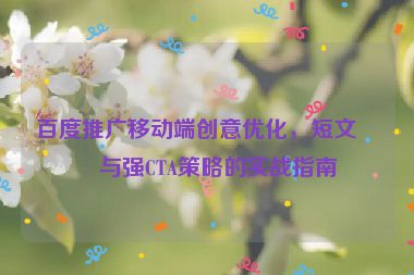 百度推廣移動(dòng)端創(chuàng)意優(yōu)化，短文案與強(qiáng)CTA策略的實(shí)戰(zhàn)指南