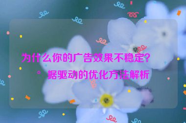 為什么你的廣告效果不穩(wěn)定？數(shù)據(jù)驅(qū)動(dòng)的優(yōu)化方法解析