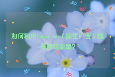 如何利用Native Ads（原生廣告）提升網(wǎng)站流量？