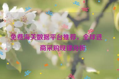 免費(fèi)海關(guān)數(shù)據(jù)平臺(tái)推薦，全球進(jìn)口商采購(gòu)規(guī)律分析