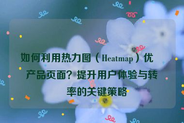 如何利用熱力圖（Heatmap）優(yōu)化產(chǎn)品頁面？提升用戶體驗與轉(zhuǎn)化率的關(guān)鍵策略