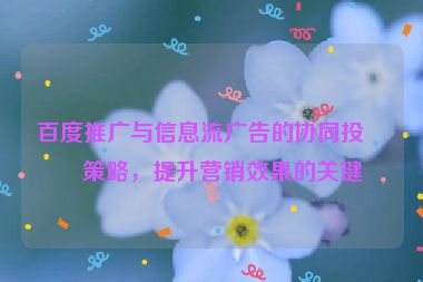 百度推廣與信息流廣告的協(xié)同投放策略，提升營銷效果的關(guān)鍵