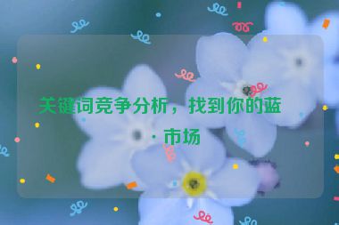 關(guān)鍵詞競(jìng)爭(zhēng)分析，找到你的藍(lán)海市場(chǎng)
