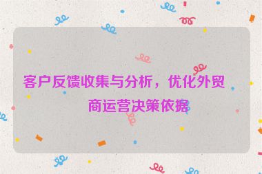 客戶反饋收集與分析，優(yōu)化外貿(mào)電商運(yùn)營(yíng)決策依據(jù)